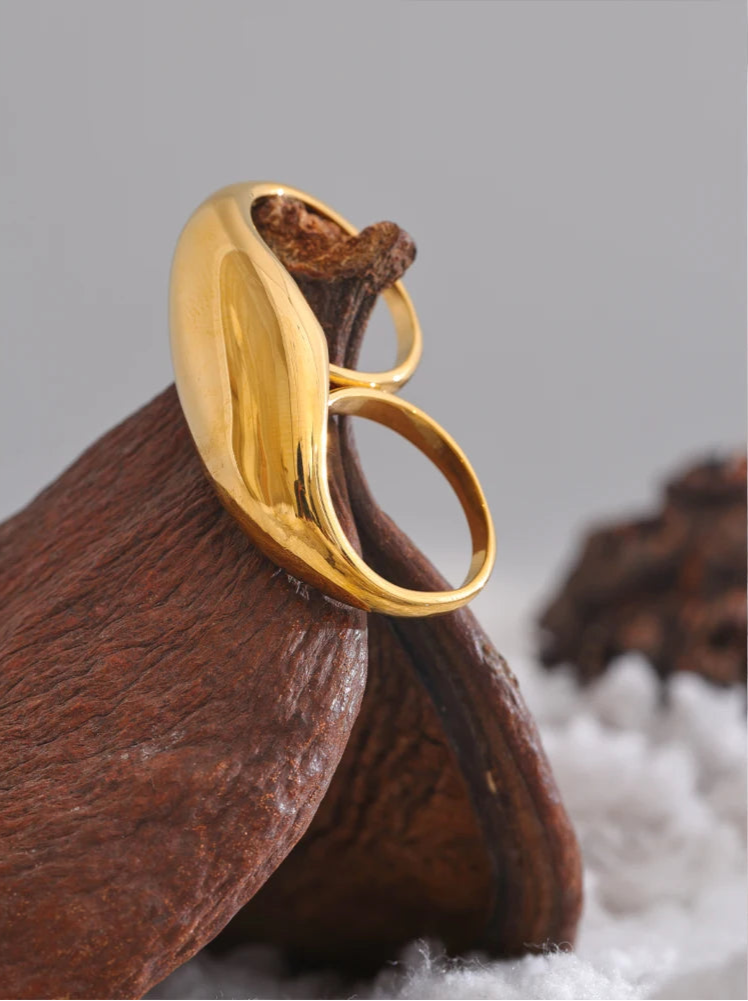 Stainless Steel Double Finger Ring