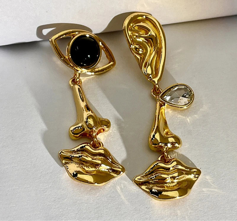 Long Face Dangle Earrings