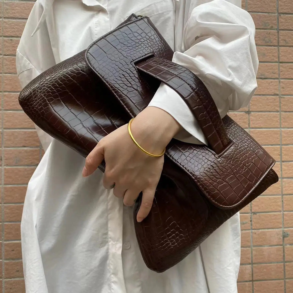 Crocodile Flip Top Handbag