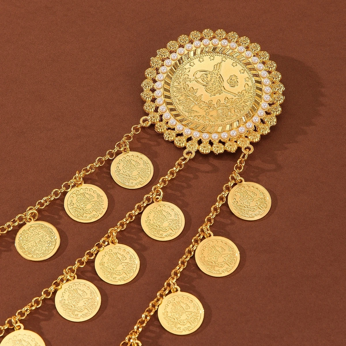 Coin Tassel Bib Necklace