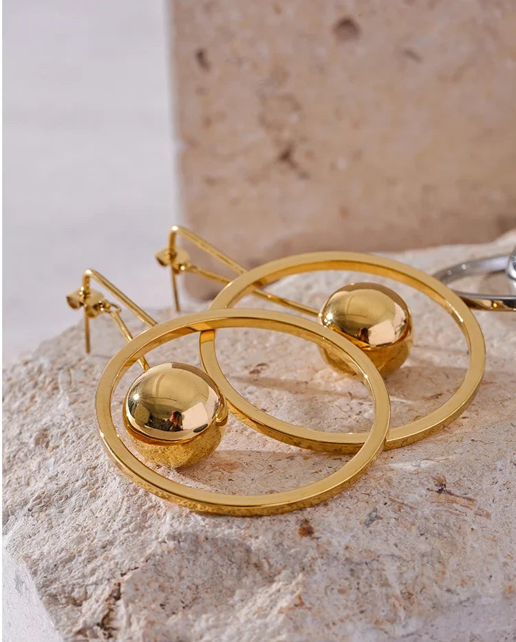 Hollow Ball Drop Earrings