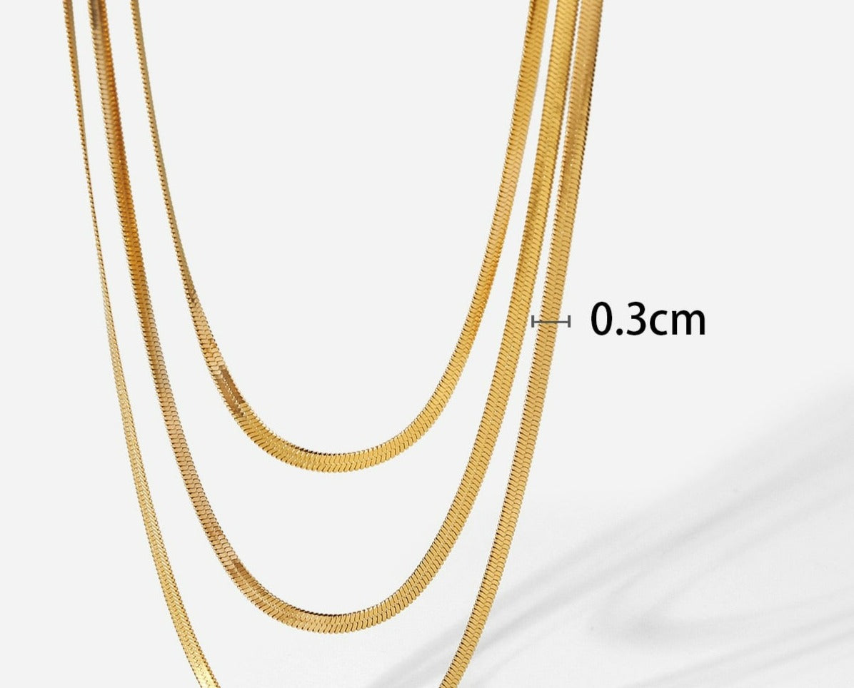 18K Gold IP Plated Layered Necklace