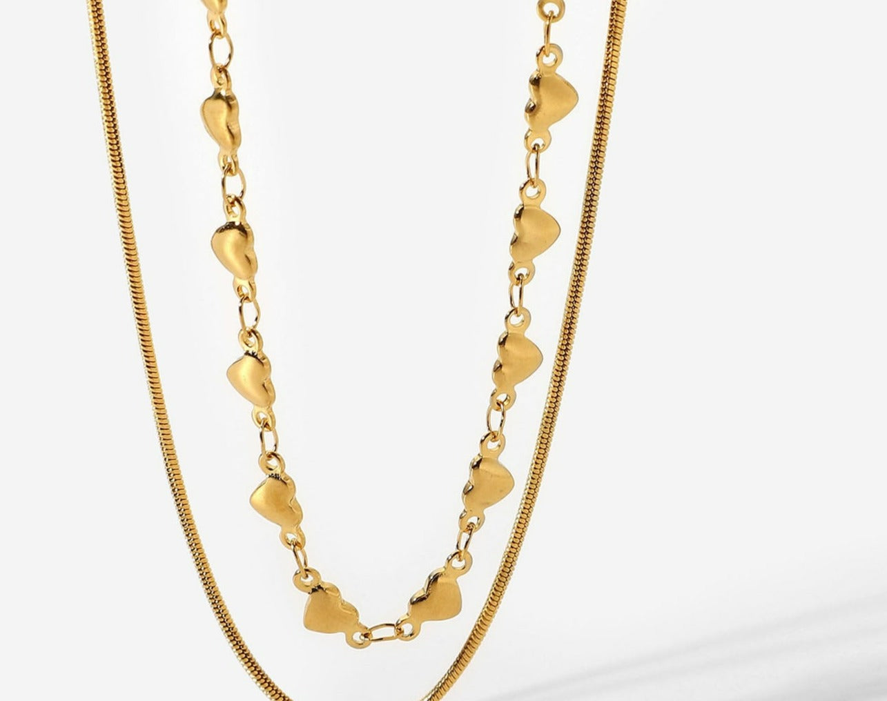 18K Gold IP Plated Layered Necklace