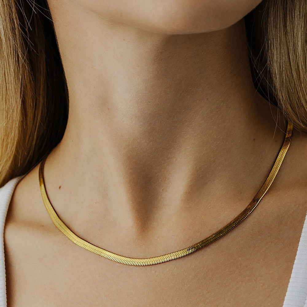 18K Gold IP Plated Layered Necklace