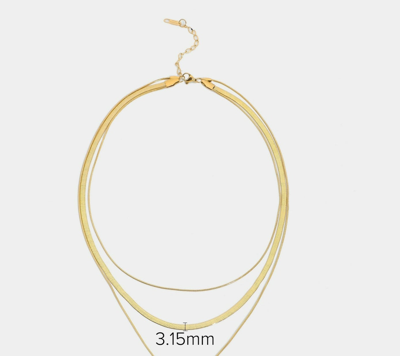 18K Gold IP Plated Layered Necklace