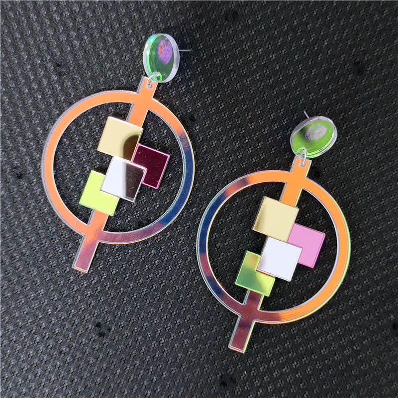 Acrylic Mirror Geometric Earrings