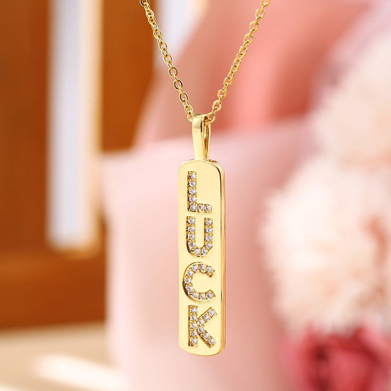 Stainless Steel Strip Letter Pendant