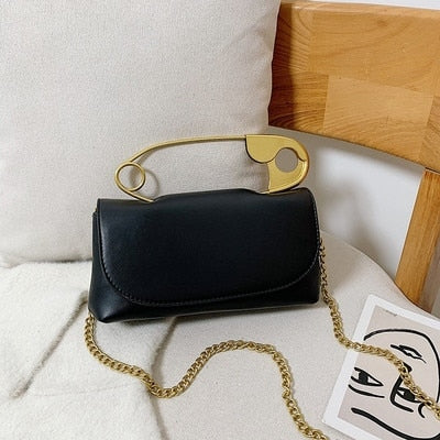 Metal Pin Crossbody Handbag