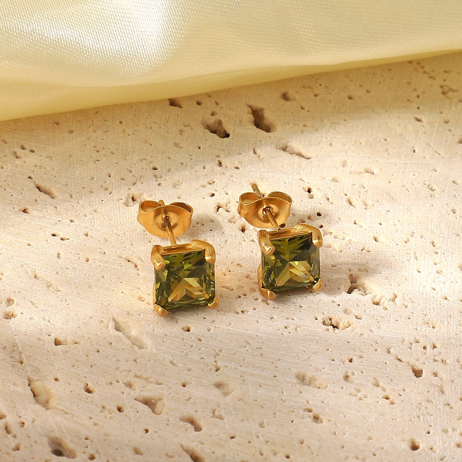 Inlaid Square Earrings