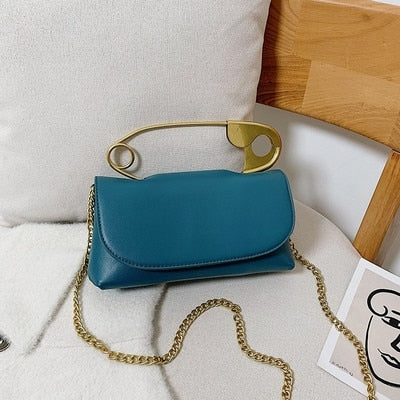 Metal Pin Crossbody Handbag