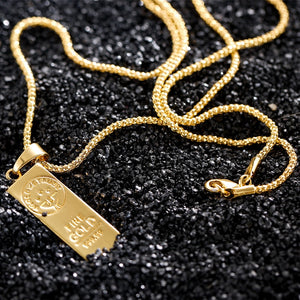 Stainless Steel Gold Bar Pendant Necklace