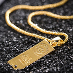 画像をギャラリービューアに読み込む, Stainless Steel Gold Bar Pendant Necklace
