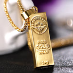 Load image into Gallery viewer, Stainless Steel Gold Bar Pendant Necklace
