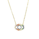 Load image into Gallery viewer, Hamsa Hand/Evil Eye Gold Necklace
