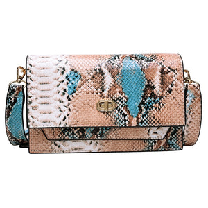 Snake Pattern Crossbody Handbag