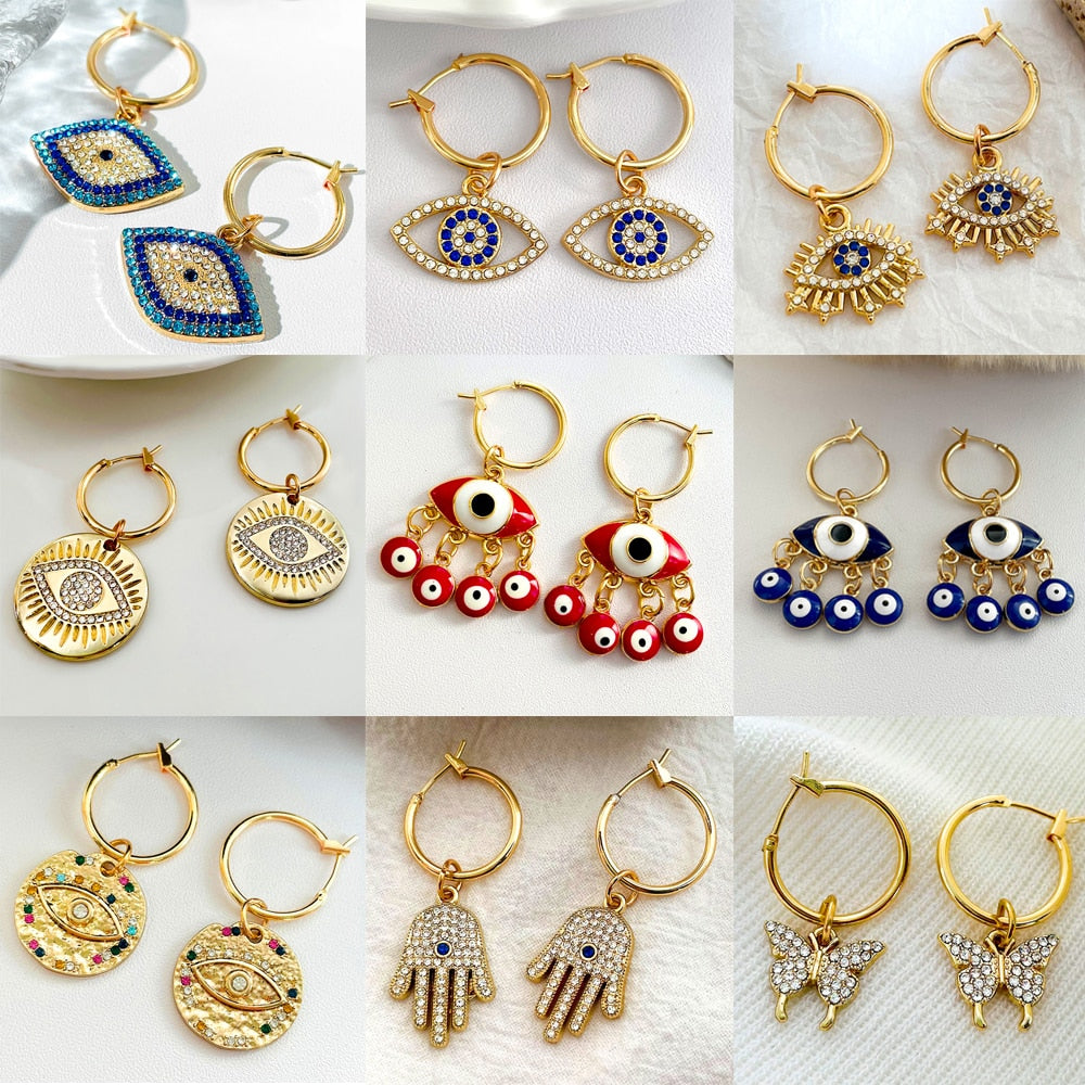 Evil Eye Hoop Earrings