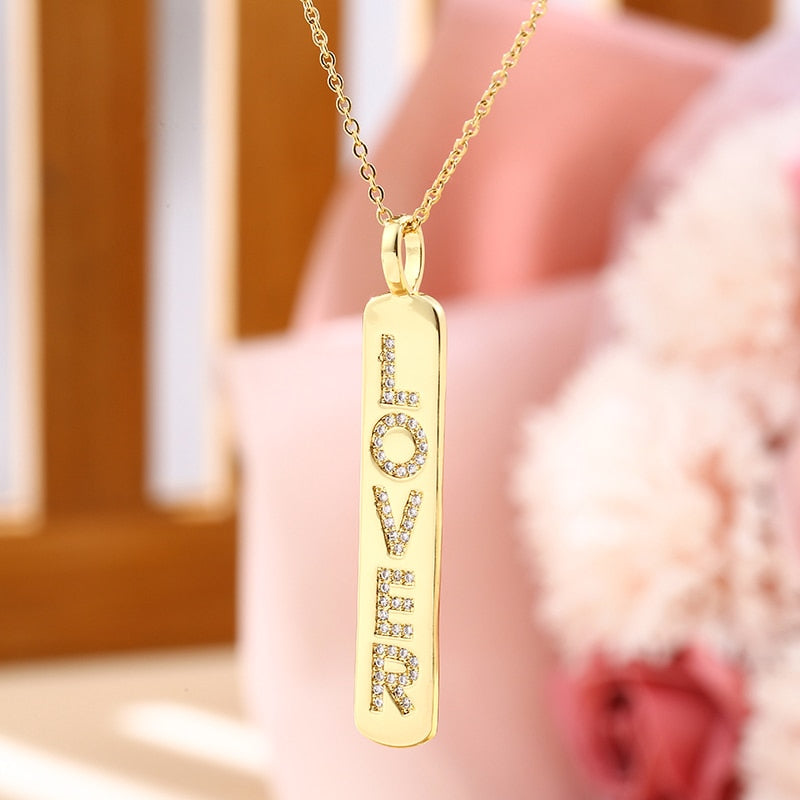 Stainless Steel Strip Letter Pendant