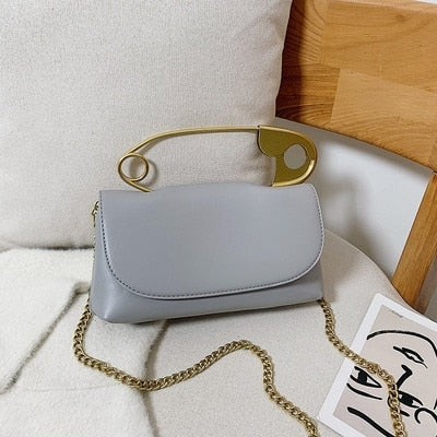 Metal Pin Crossbody Handbag