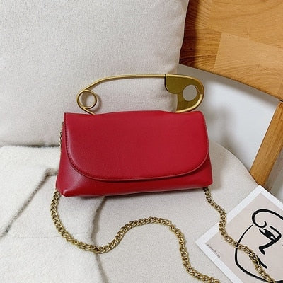 Metal Pin Crossbody Handbag