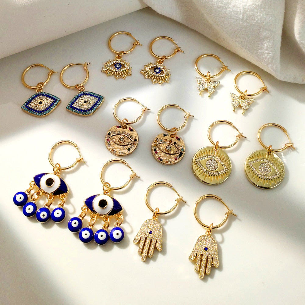 Evil Eye Hoop Earrings