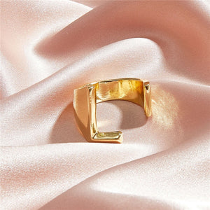 Classic 18K Gold Plated  Chunky Initial Rings