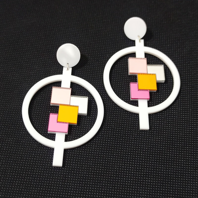 Acrylic Mirror Geometric Earrings