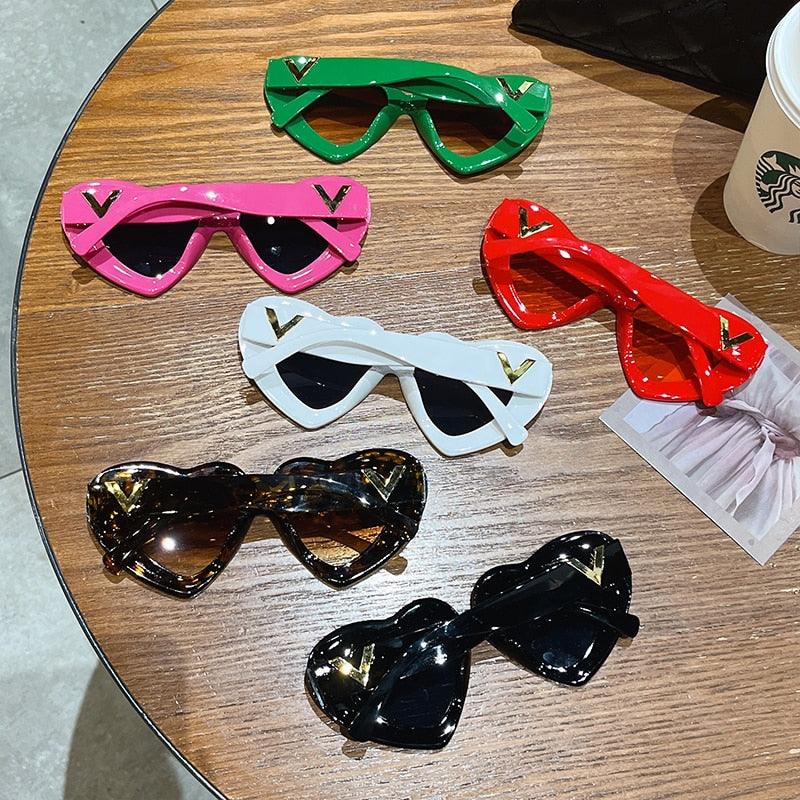 New Multicolored Heart Shape Sunglasses