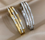 गैलरी व्यूवर में इमेज लोड करें, Inlaid Crystal Stainless Steel Bracelets
