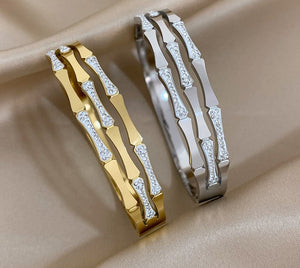Inlaid Crystal Stainless Steel Bracelets