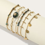 Load image into Gallery viewer, Natural Stone Stainless Steel 14K Gold Plating Bracelets

