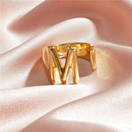 Lade das Bild in den Galerie-Viewer, Classic 18K Gold Plated  Chunky Initial Rings
