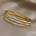 Φόρτωση εικόνας στο εργαλείο προβολής Συλλογής, Inlaid Crystal Stainless Steel Bracelets
