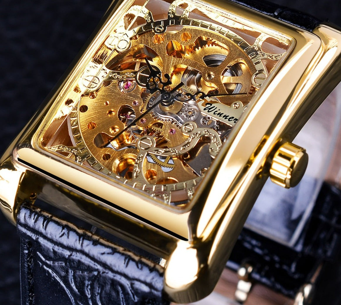 Rectangle Hollow Mens Watches
