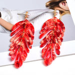 Load image into Gallery viewer, Leaf Shaped Drop Earrings
