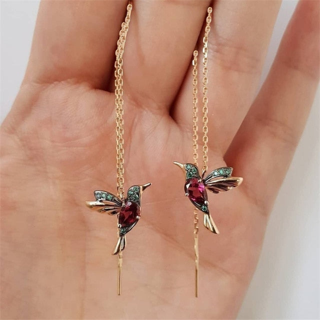 Humming Bird Drop Earrings